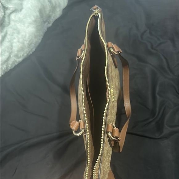 Coach Tan and Brown Signature Tote Bag - Picture 3 of 3